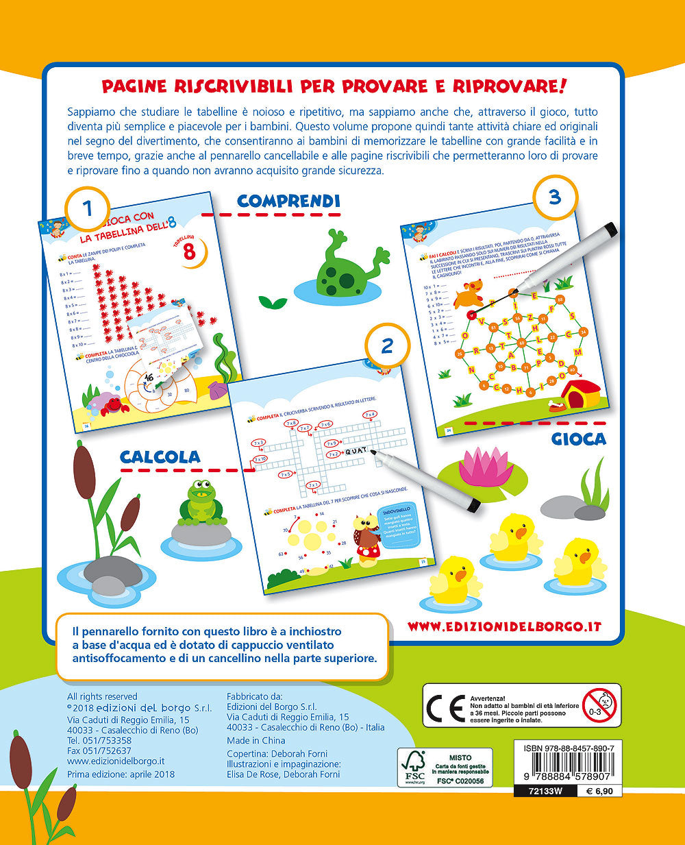Imparo le tabelline. Con pennarello con inchiostro a base d'acqua