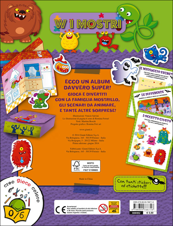 Superalbum dei Mostri. Stickers - Sagome da staccare - Pagine attive