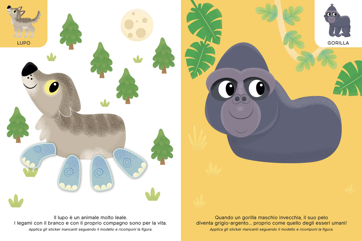 Animali selvaggi. All'interno 4 pagine di sticker riposizionabili