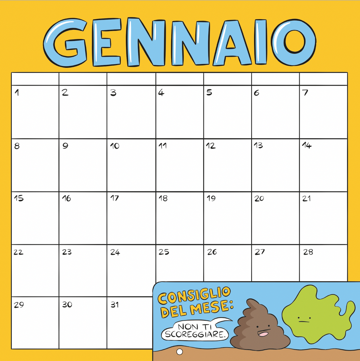 Calendario Pera Toons, da parete, 28x28 cm