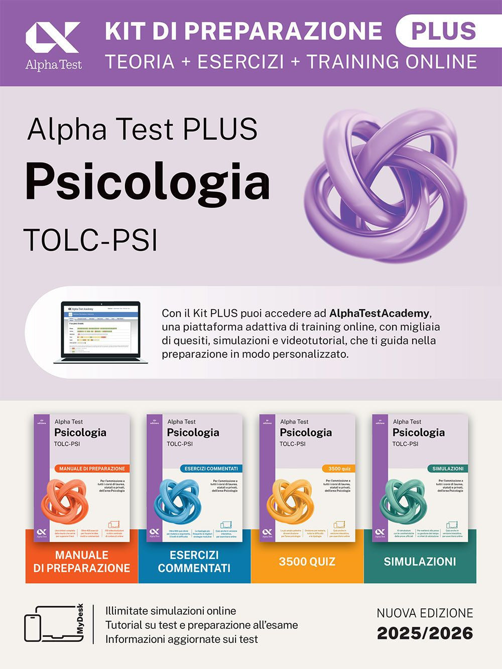 Alpha Test Plus Psicologia TOLC-PSI. Kit di preparazione Plus. Ediz. MyDesk. Con Contenuto digitale per download e accesso online