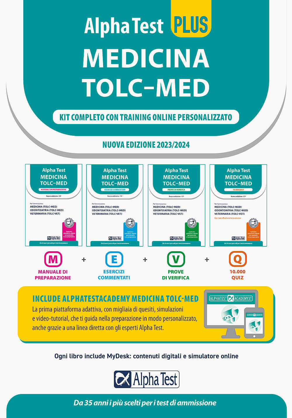 Alpha Test plus Medicina TOLC-MED. Kit completo di preparazione con training on line. Con espansioni online