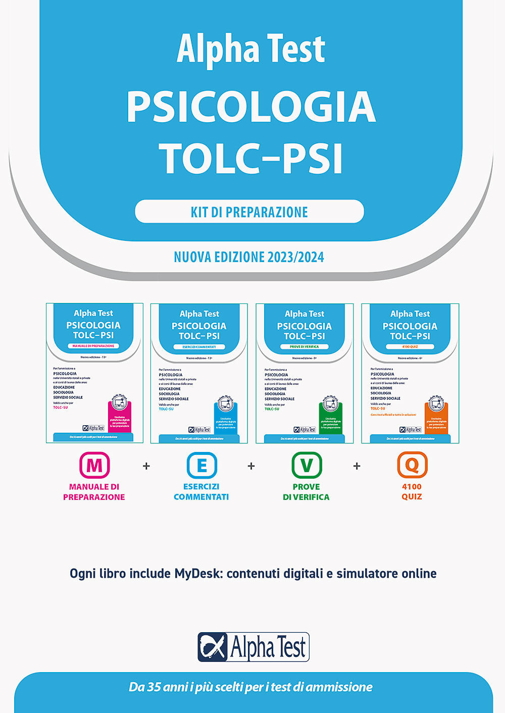 Alpha Test. Psicologia. TOLC-PSI. Kit di preparazione. Con MyDesk.