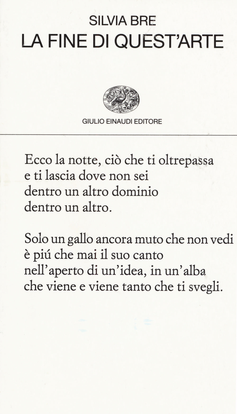 La fine di quest'arte.
