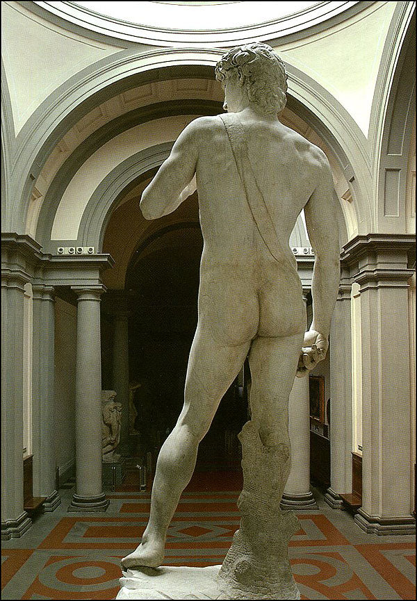 Cartolina. Firenze - Galleria dell'Accademia. David (1501-1504). dopo il restauro 2004