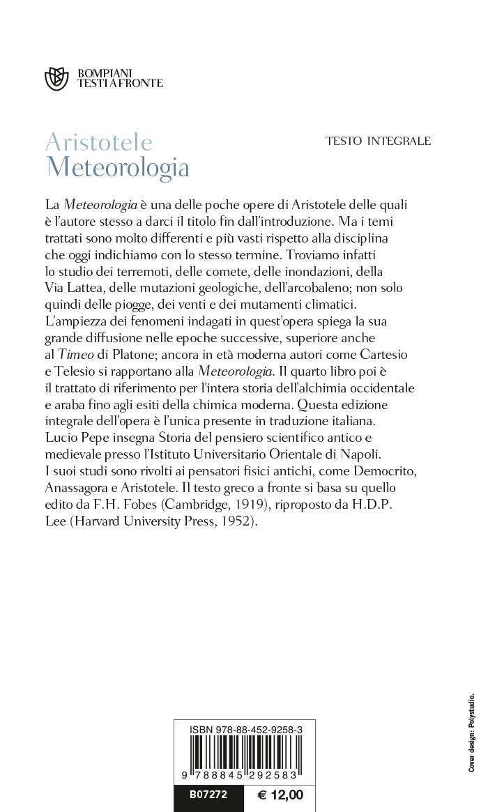 Meteorologia. Testo greco a fronte