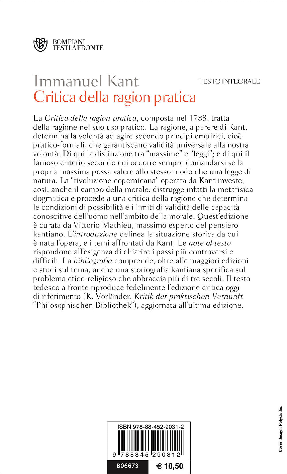 Critica della ragion pratica. Testo tedesco a fronte