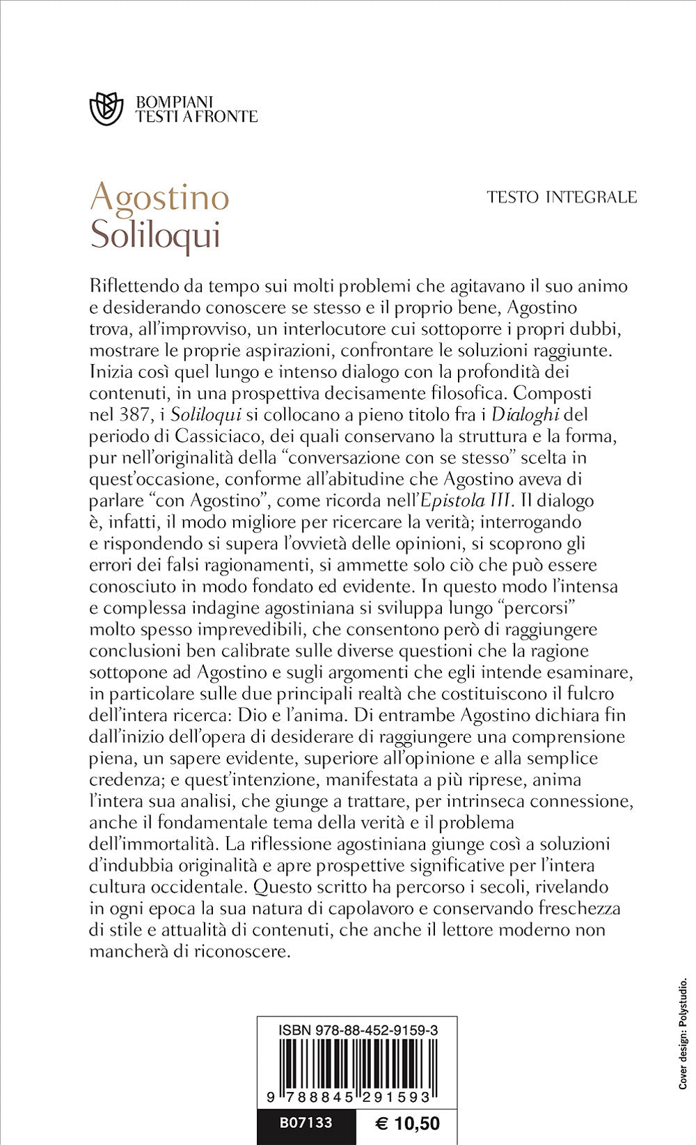 Soliloqui. Testo latino a fronte
