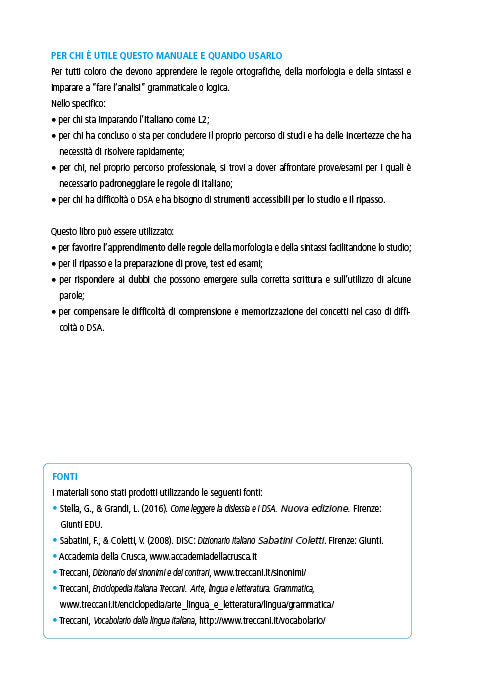 Il Manuale di base delle regole di italiano (VERSIONE ADULTI). Morfologia, sintassi e ortografia