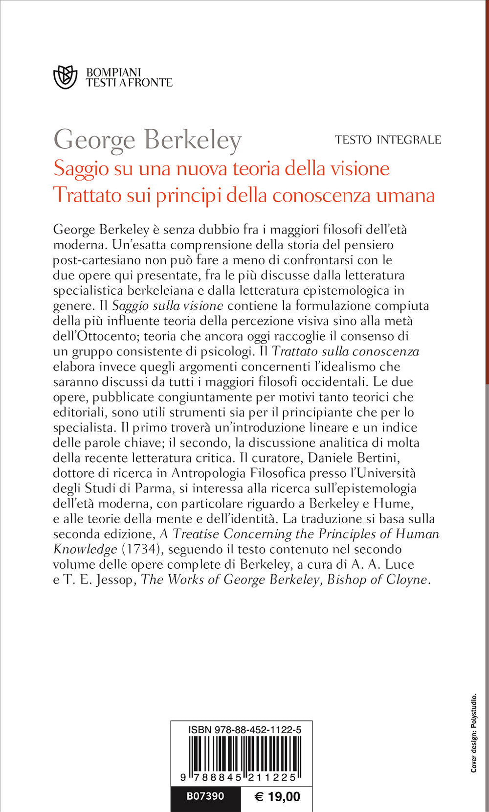 Saggio su una nuova teoria della visione - Trattato sui principi della conoscenza umana. Testo inglese a fronte