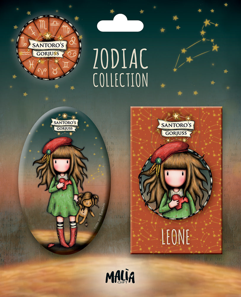 Gorjuss Zodiaco. Leone. Calamita e minibook