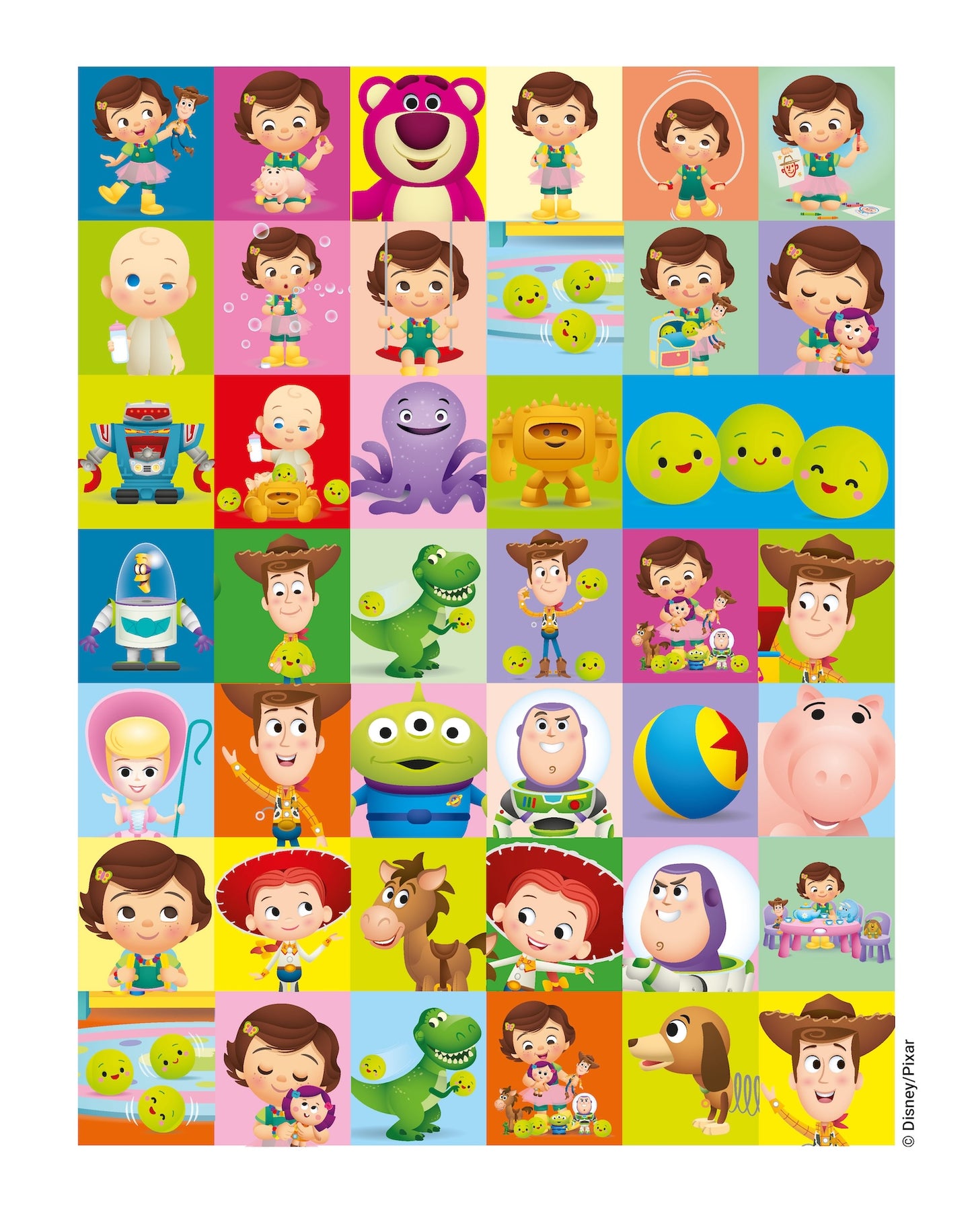 Toy Story Mini Staccattacca e colora Cute Stickers. Più di 60 adesivi
