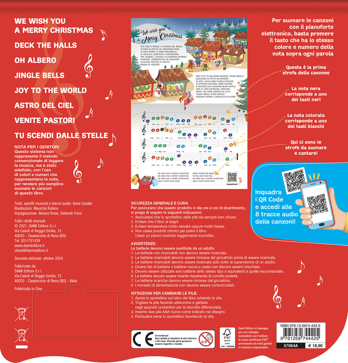 Il libro pianoforte di Natale. Con 8 famose canzoncine da leggere, cantare e suonare!