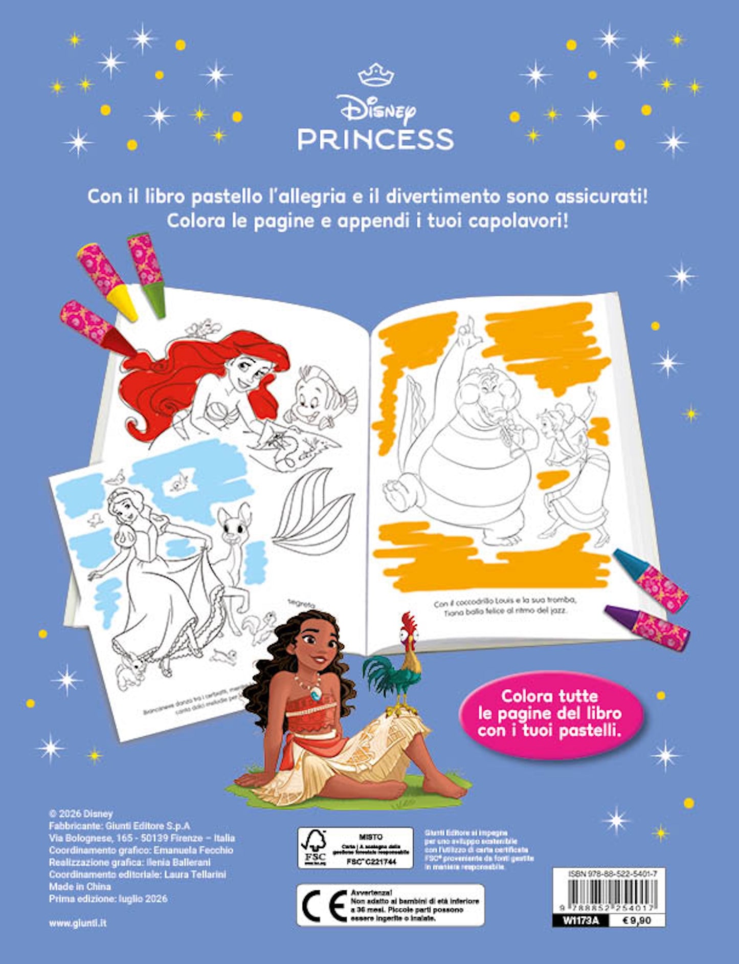 Disney Princess Amiche per sempre Libro Pastello. 12 Mini pastelli per colorare!