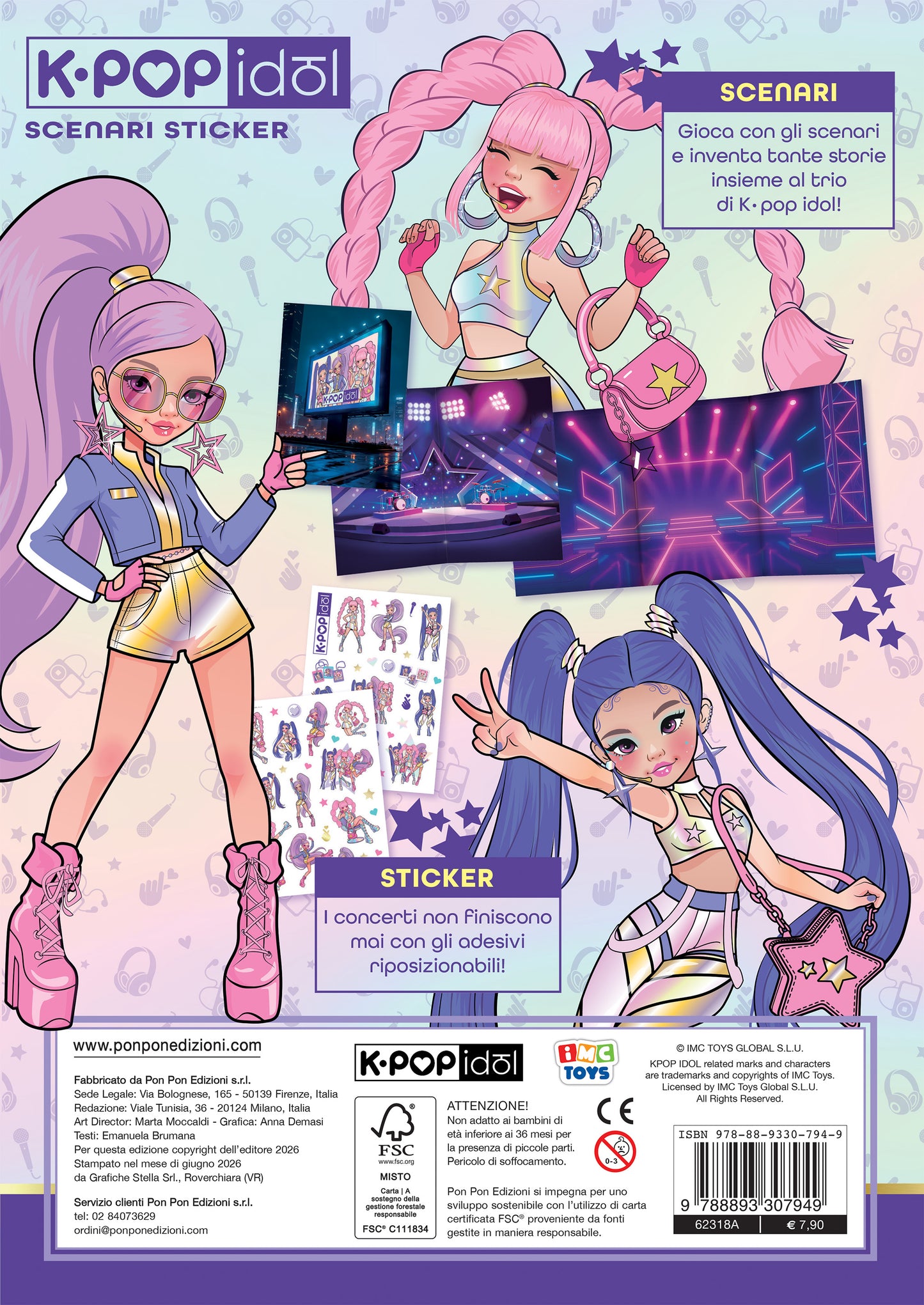 K-POP Idol. Scenari sticker. Star sul palco!