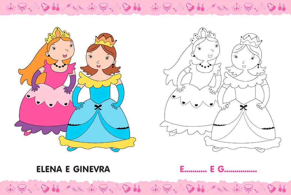 Colora e gioca con le principesse. con stickers