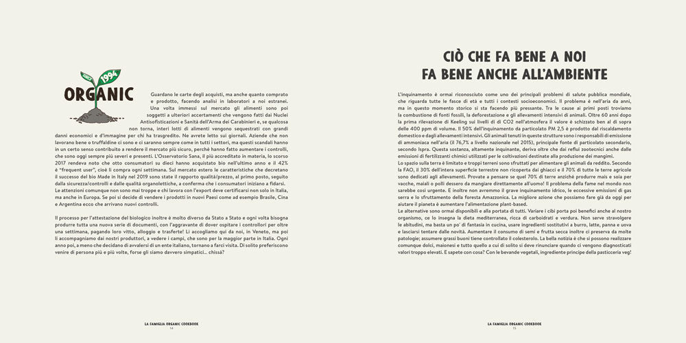La famiglia organic cookbook