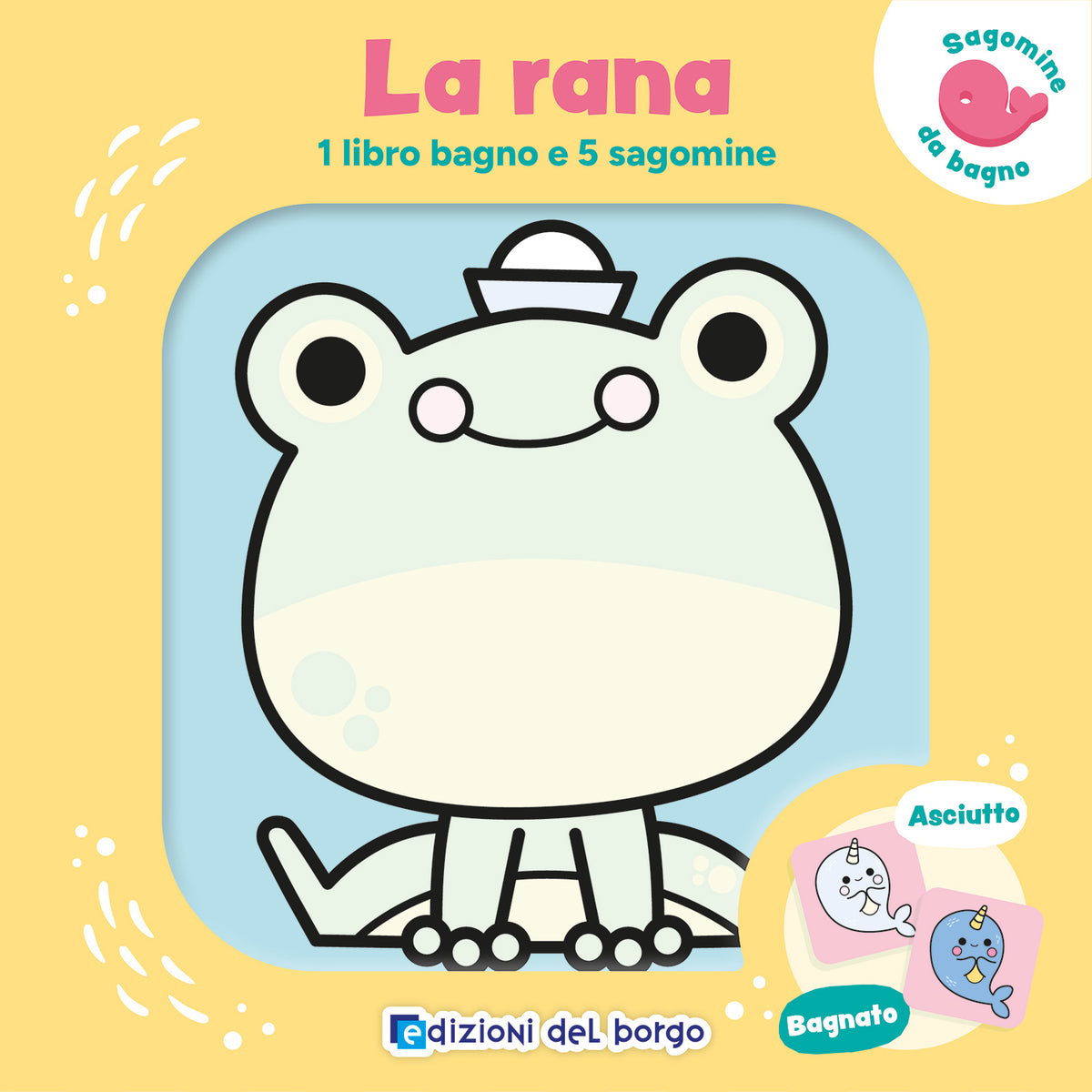 Sagomine da bagno - La rana. 1 libro bagno e 5 sagomine