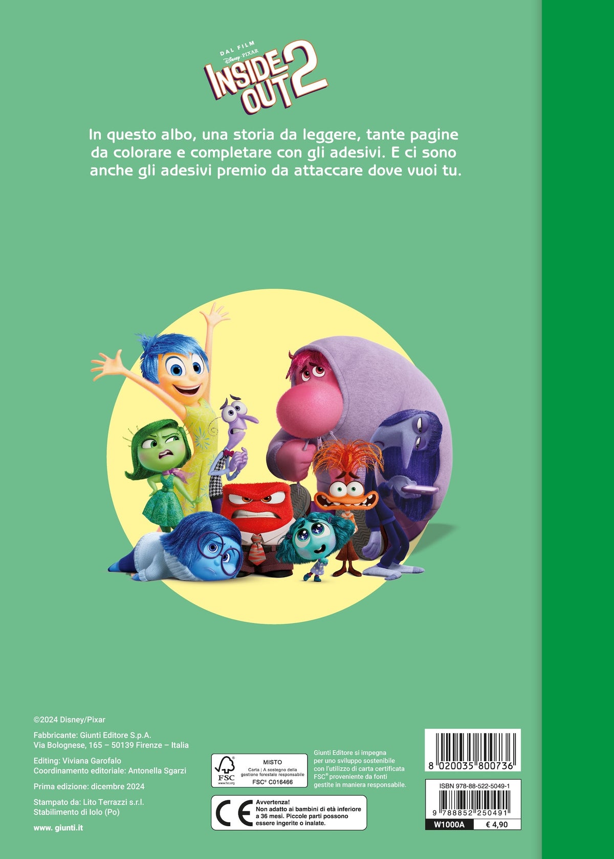 Emozioni in tilt Staccattacca&colora Inside Out 2