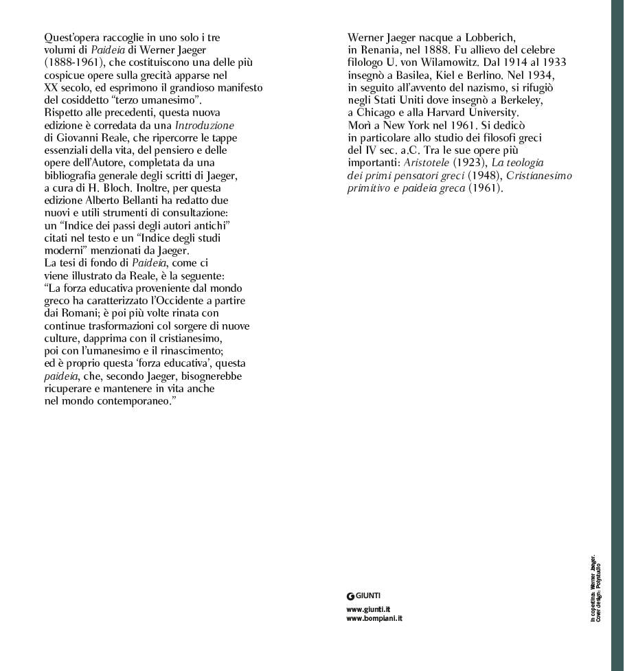 Paideia. La formazione dell'uomo greco