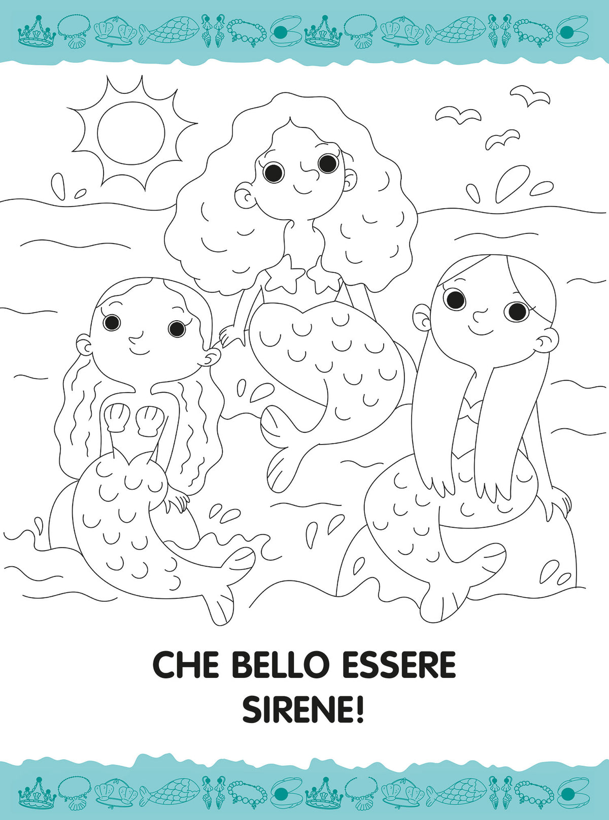 Colora e gioca con le sirene. Con stickers