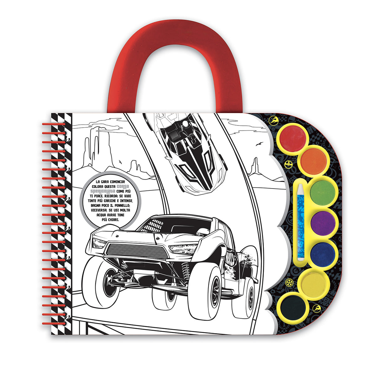 Hot Wheels. I colorelli. Valigetta con acquerelli