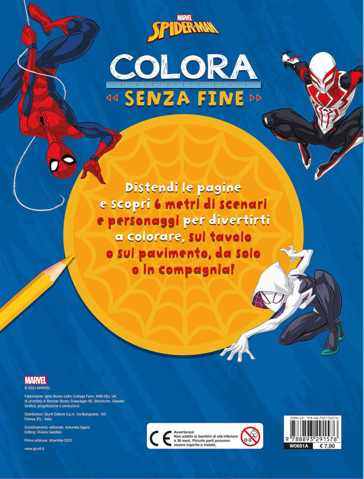 Colora senza fine Spiderman. 6 metri da colorare