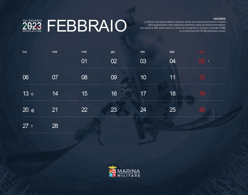 Calendario Marina Militare 2023 (da parete). Dal mare, sul mare