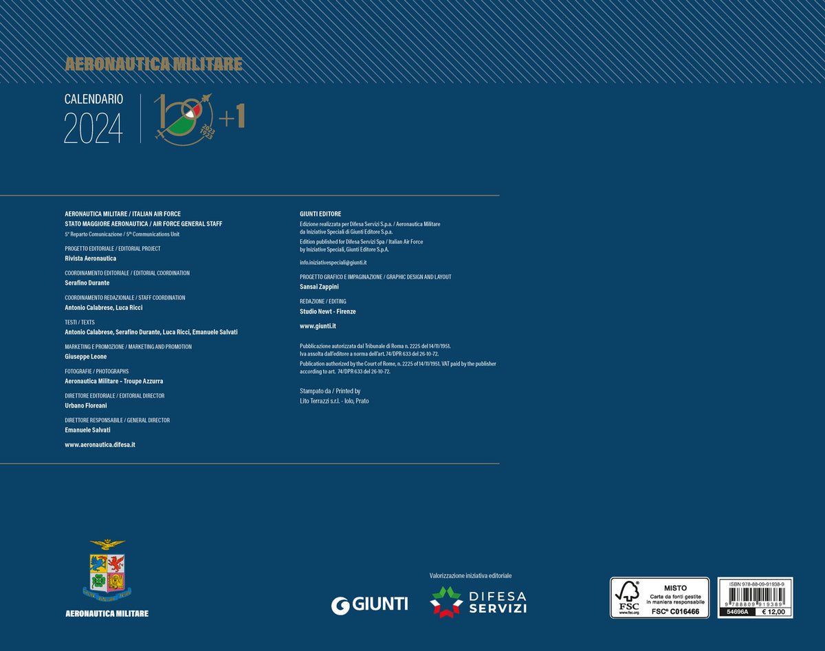 Calendario Aeronautica Militare 2024 (da parete)