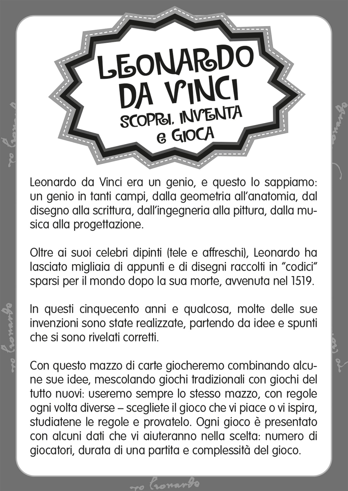 Leonardo da Vinci. Scopri inventa gioca