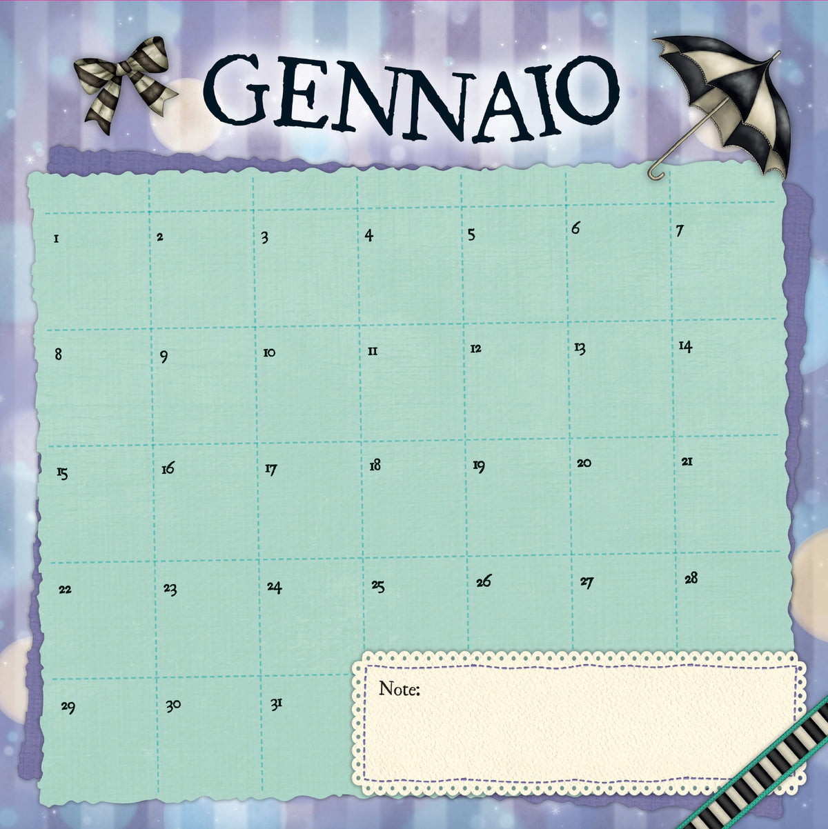 CALENDARIO GORJUSS. UN ANNO DA SOGNO,da parete, 28 x 28 cm