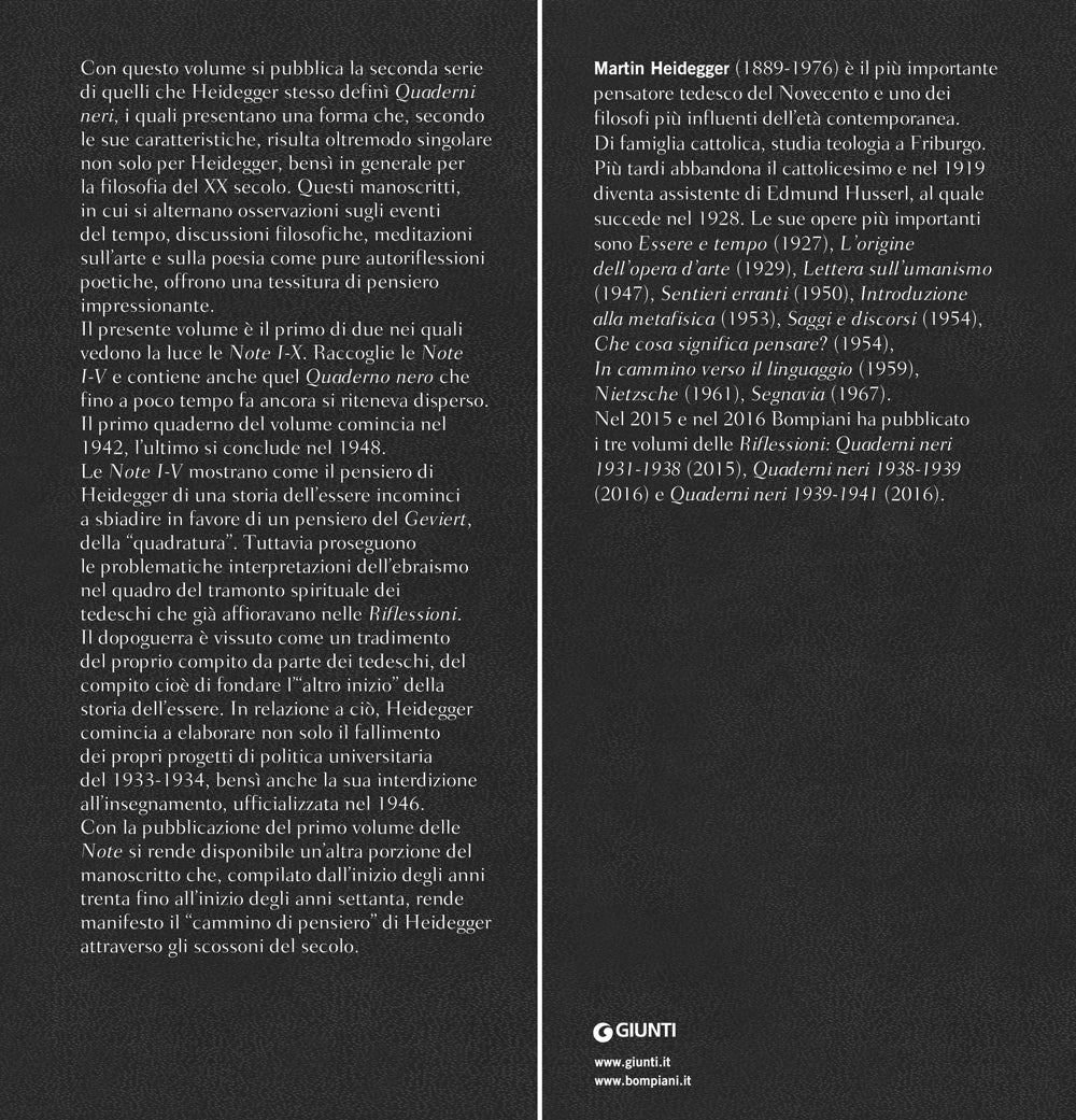Note I-V. (Quaderni neri 1942-1948)