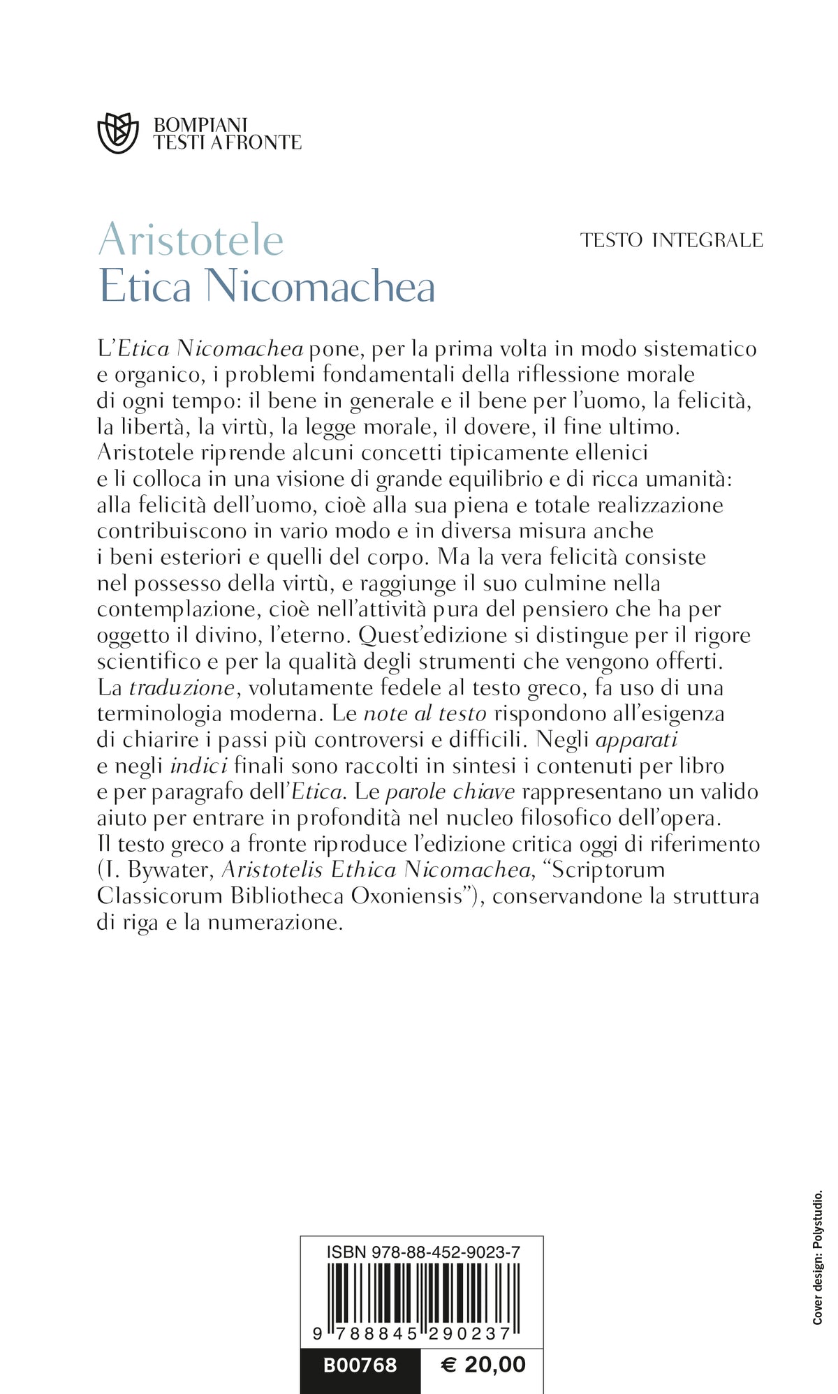 Etica Nicomachea. Testo greco a fronte