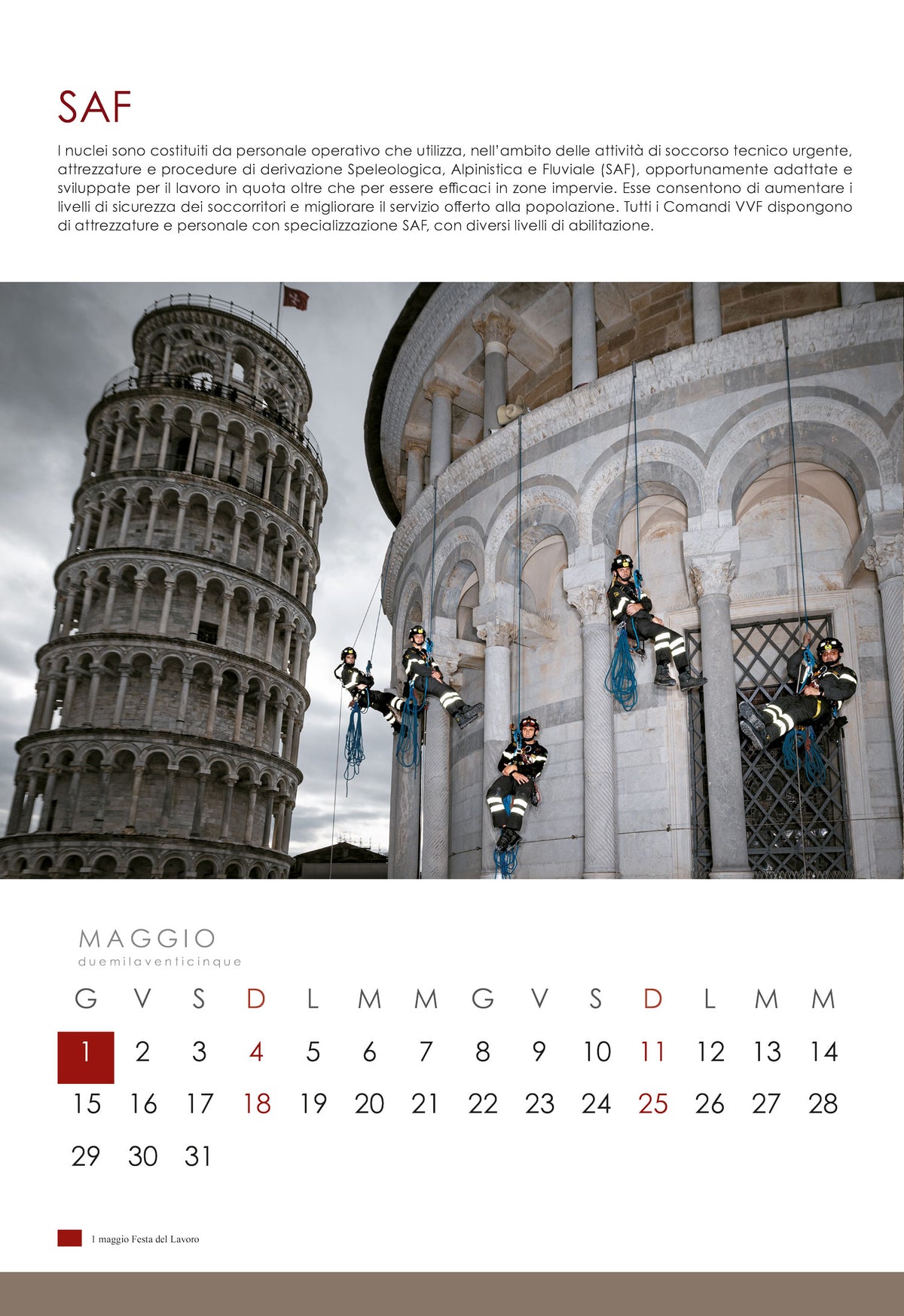 Calendario duemilaventicinque Vigili del Fuoco. Gioco di Squadra