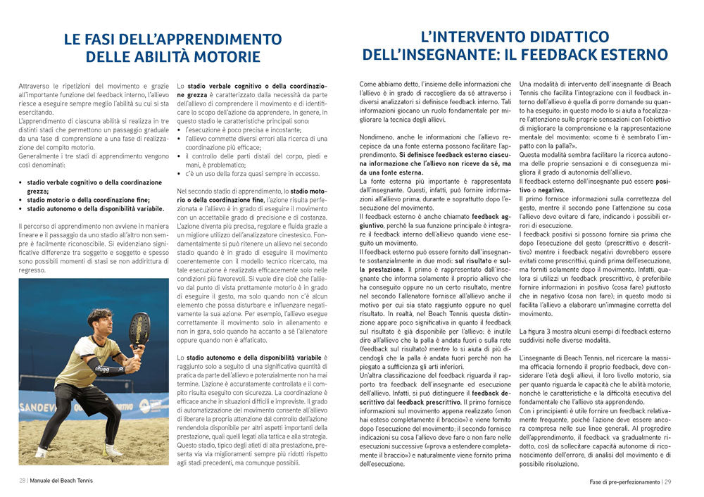 Manuale del Beach Tennis . Fase di pre-perfezionamento