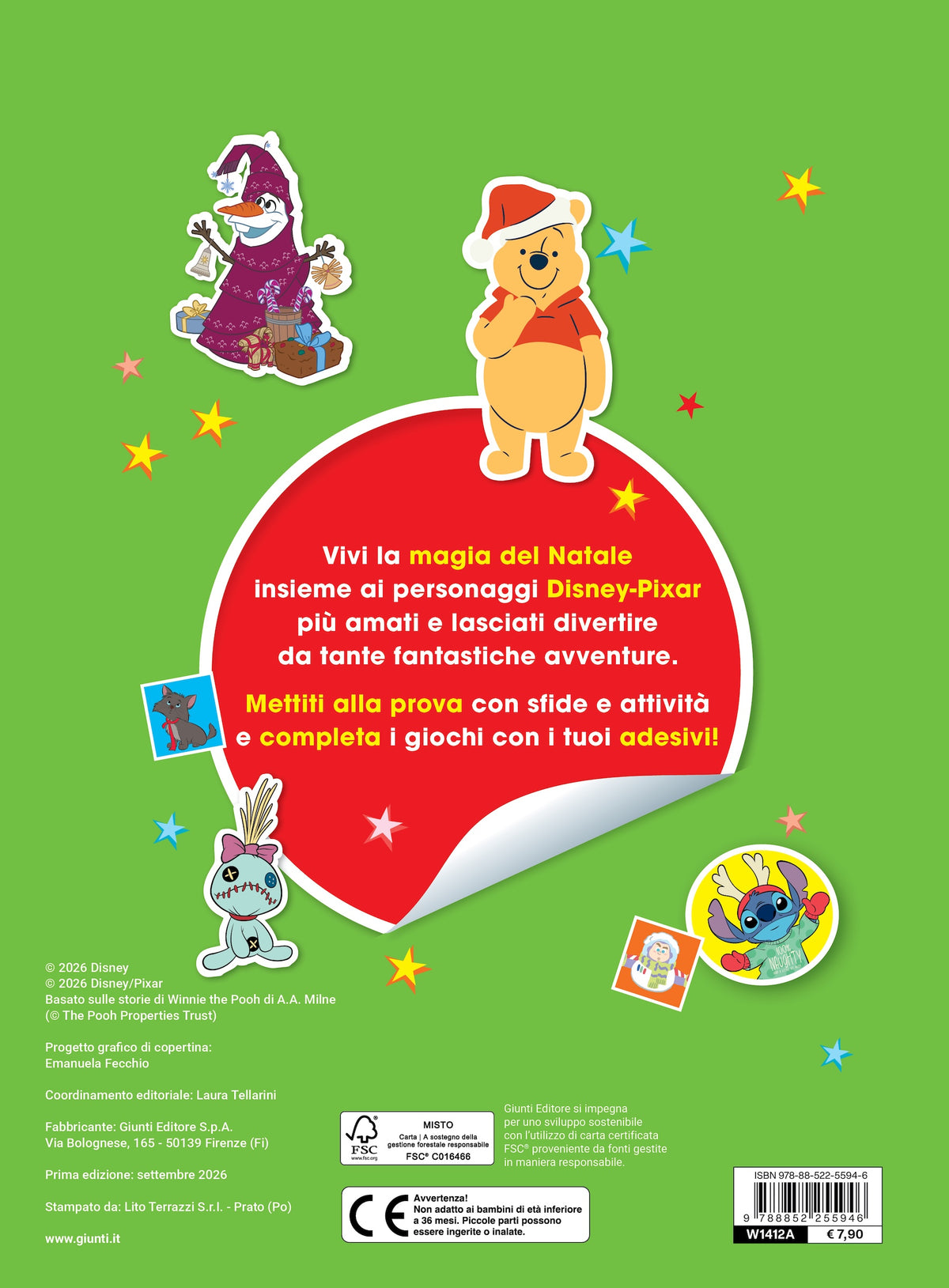 500 Sticker Natale Disney/Pixar. Tante attività per un Natale in allegria