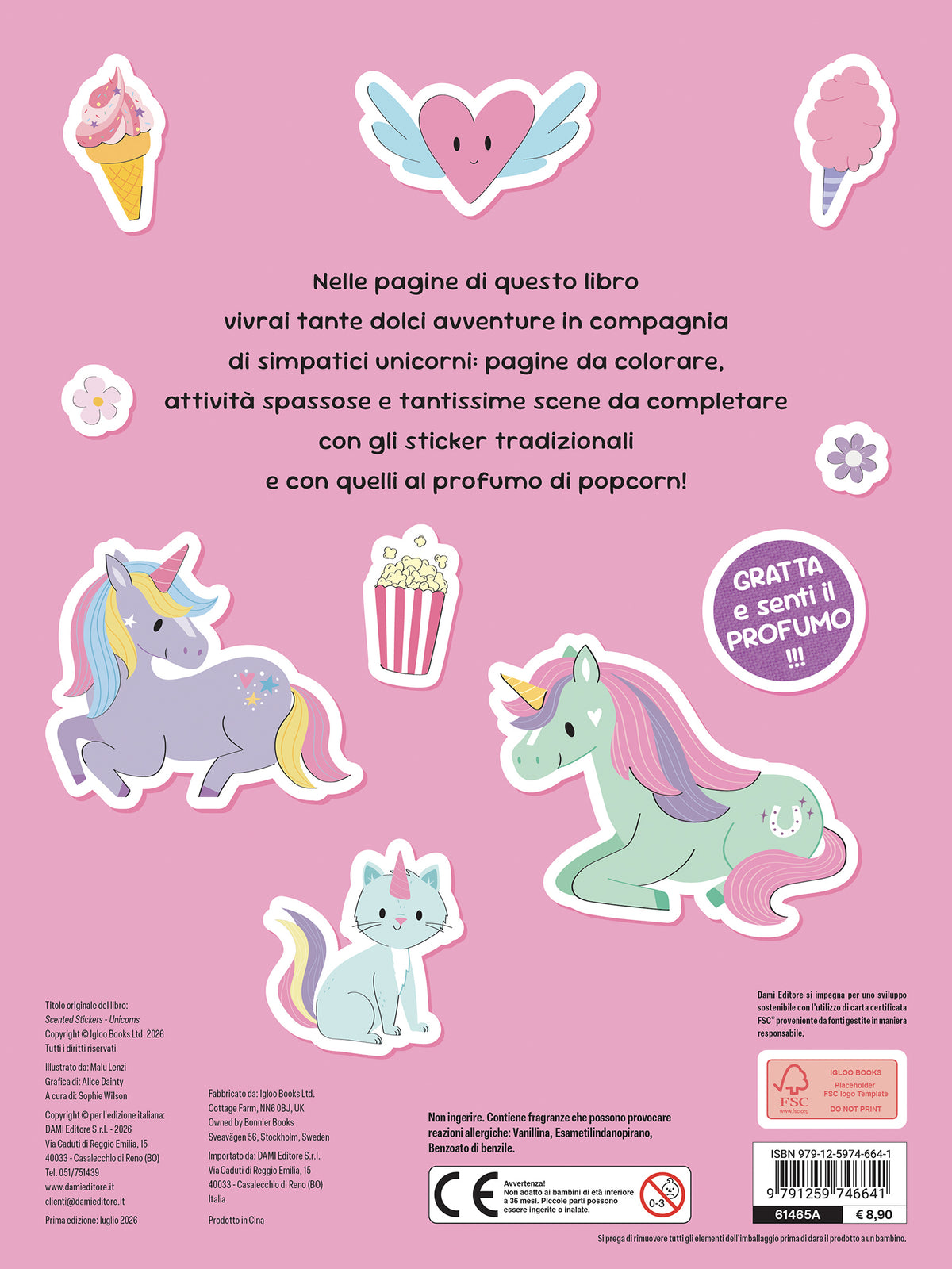 Unicorni Sticker Profumati. Stcker, Coloring, Attività divertenti