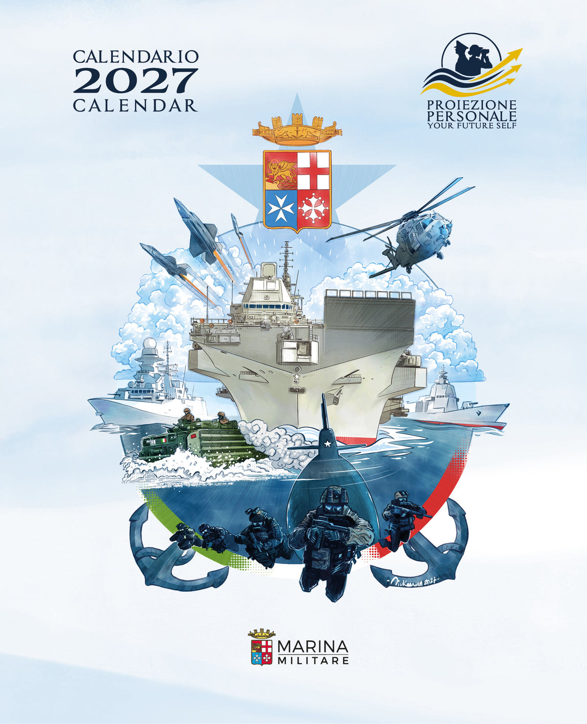 Calendario Marina Militare 2027 - da parete . Proiezione personale