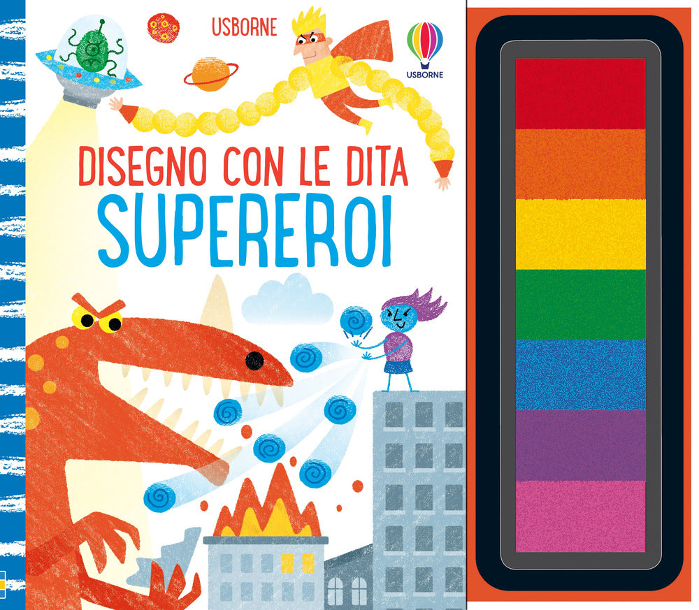 Supereroi. Disegno con le dita. Ediz. a colori. Ediz. a spirale. Con pannello di inchiostro